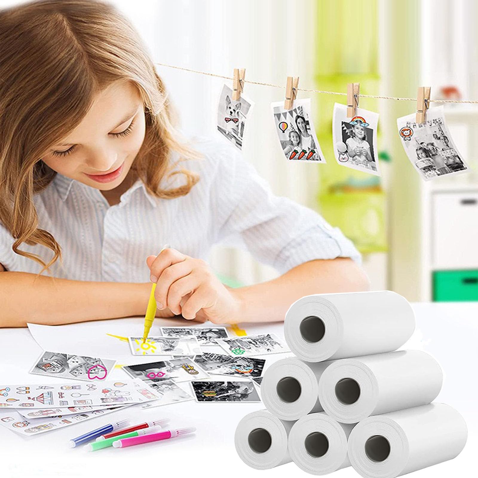 15 Rolls Instant Camera Refill Print Paper - High Quality Photo Paper for Kidizoom & Most Kids Instant Cameras - Perfect for Birthday Parties, Travel Memories & DIY Photo Projects