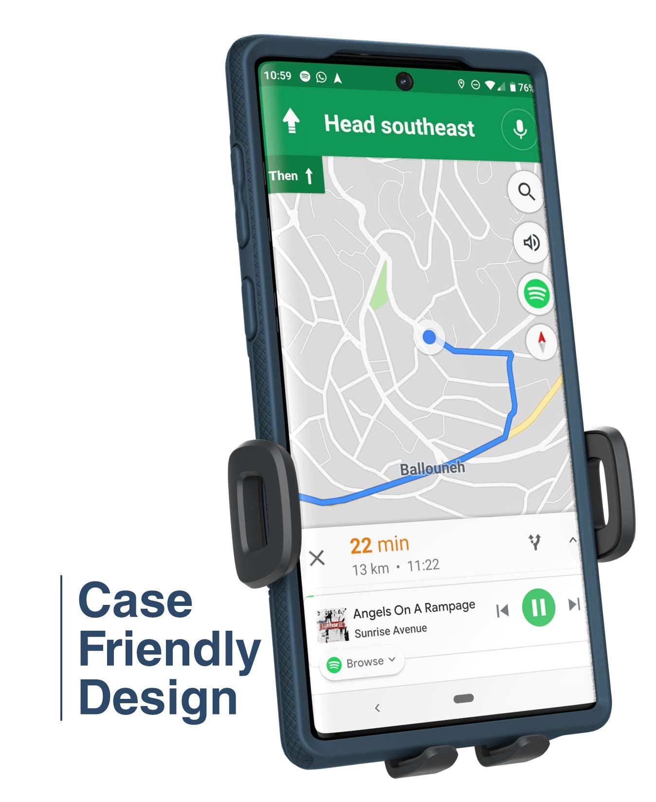 Universal Car Phone Mount for iPhone 11/12/13/14 Pro Max - Dashboard & Windshield Cell Phone Holder with Case Compatibility - Perfect for Hands-Free Navigation, GPS Tracking & Safe Driving