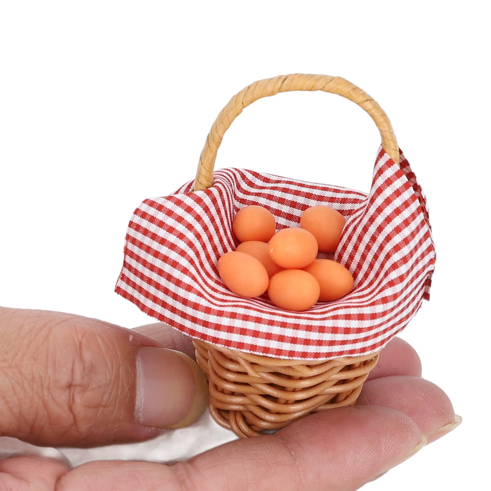 1:12 Scale Miniature Dollhouse Easter Basket with Chocolate Bunny - Perfect for Home Office Decor, DIY Dollhouse Accessories, and Easter Themed Displays