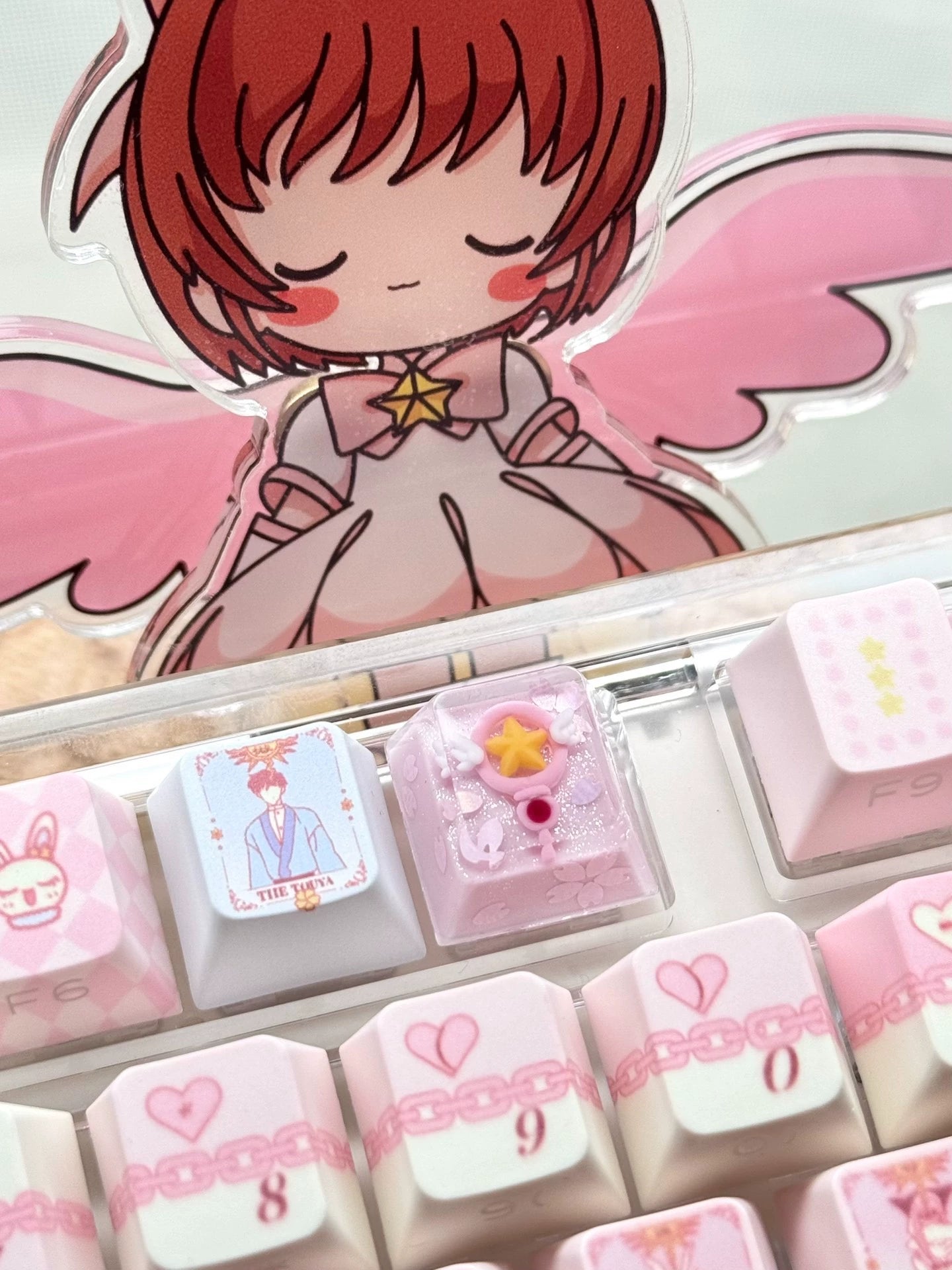 KINOMOTOSAKURA Magic Wand with Crystal Glue Drops - Custom Resin Keycaps for Mechanical Keyboards (Perfect for Gaming, Typing & DIY Keyboard Enthusiasts)