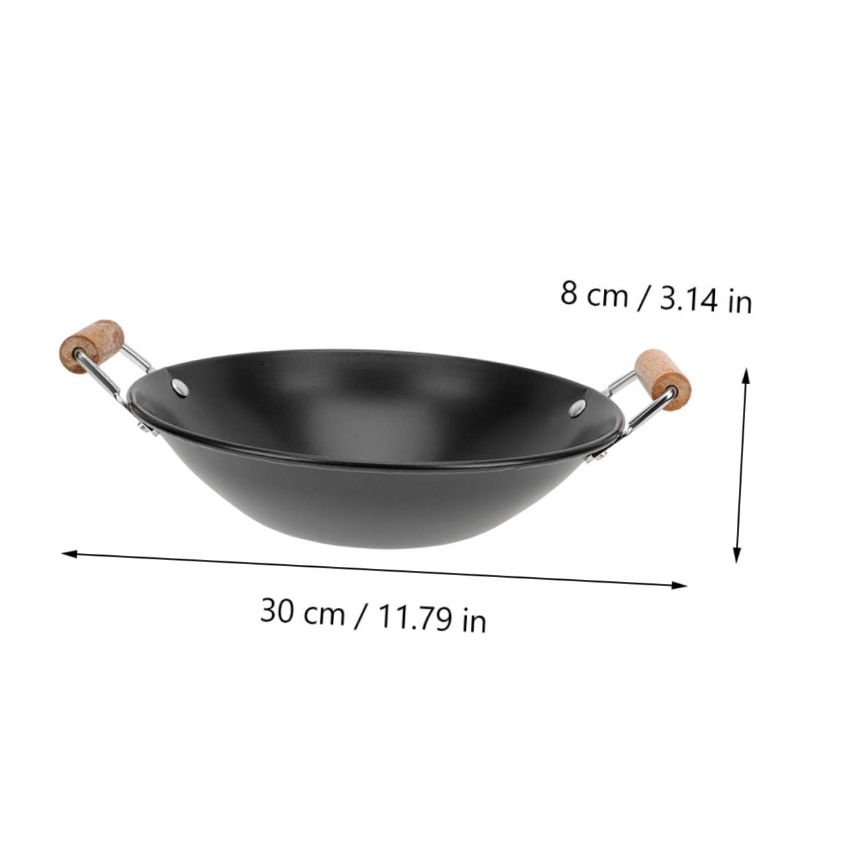 Stainless Steel Double Handle Wok - Deep Frying Pan for Professional Cooking | Perfect for Stir Fry, Deep Frying & Asian Cuisine | Durable Kitchen Utensil for Home Chefs
