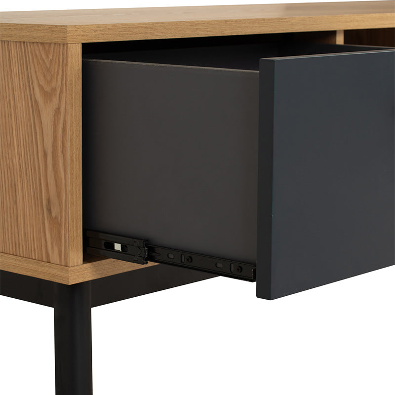 CASTOR 180cm Entertainment TV Stand with Storage - Natural, Navy Blue & Black Modern TV Console for Living Room, Bedroom & Home Theater