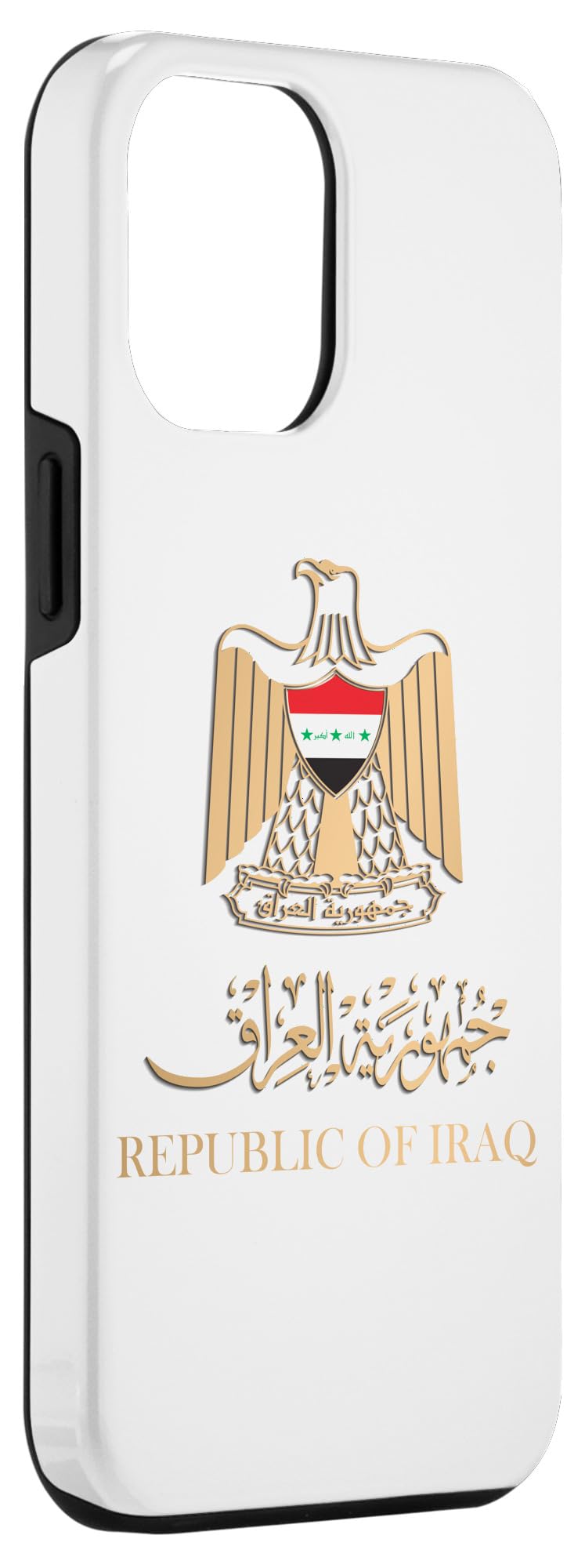 iPhone 12 Pro Max Case with Golden Iraq Flag Emblem & Arabic Design - Durable Protective Cover for Travel, Work & Daily Use