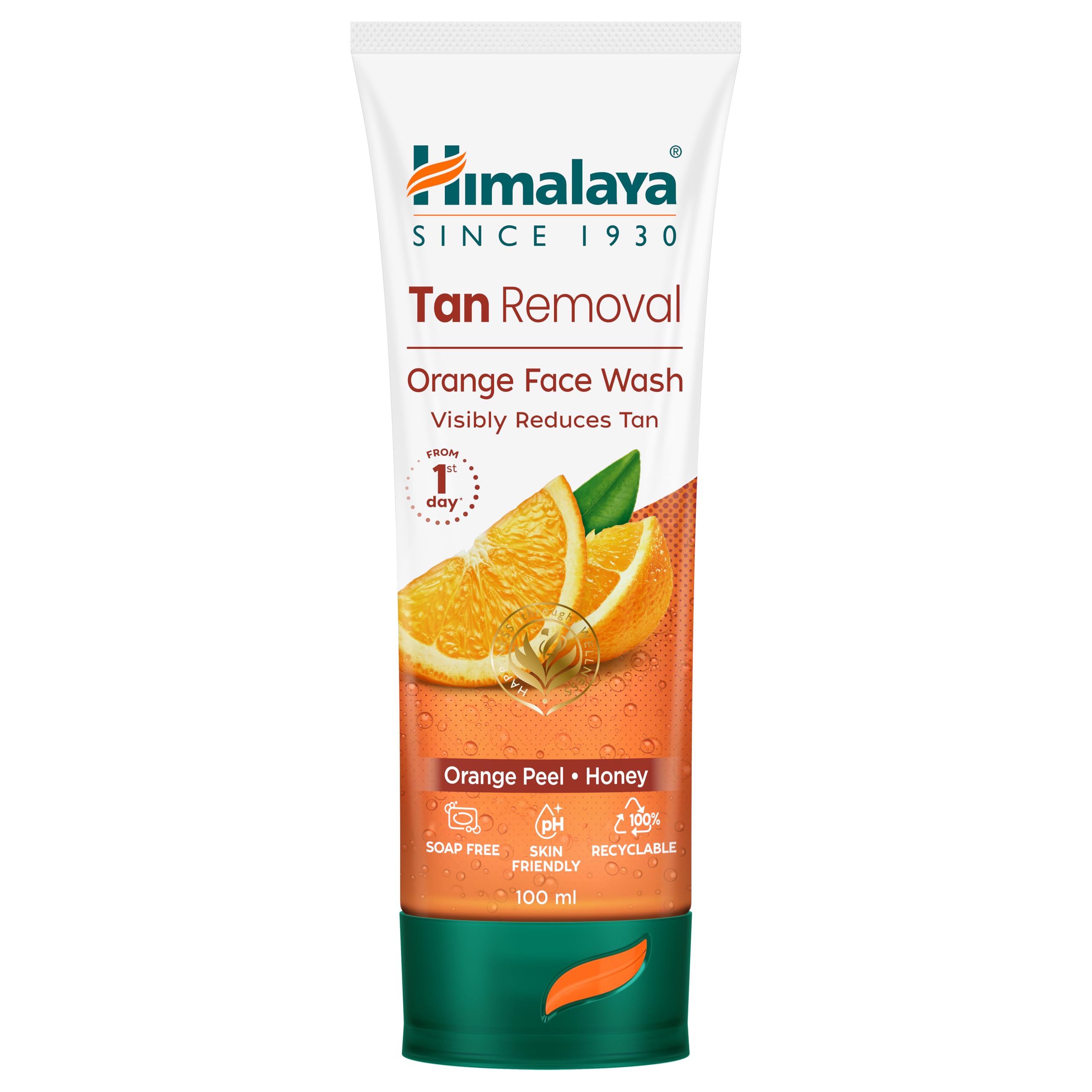 Himalaya Tan Removal Orange Face Wash for Brightening & Glowing Skin - 100ml | Gentle Exfoliating Cleanser for Daily Use, Travel-Friendly Size