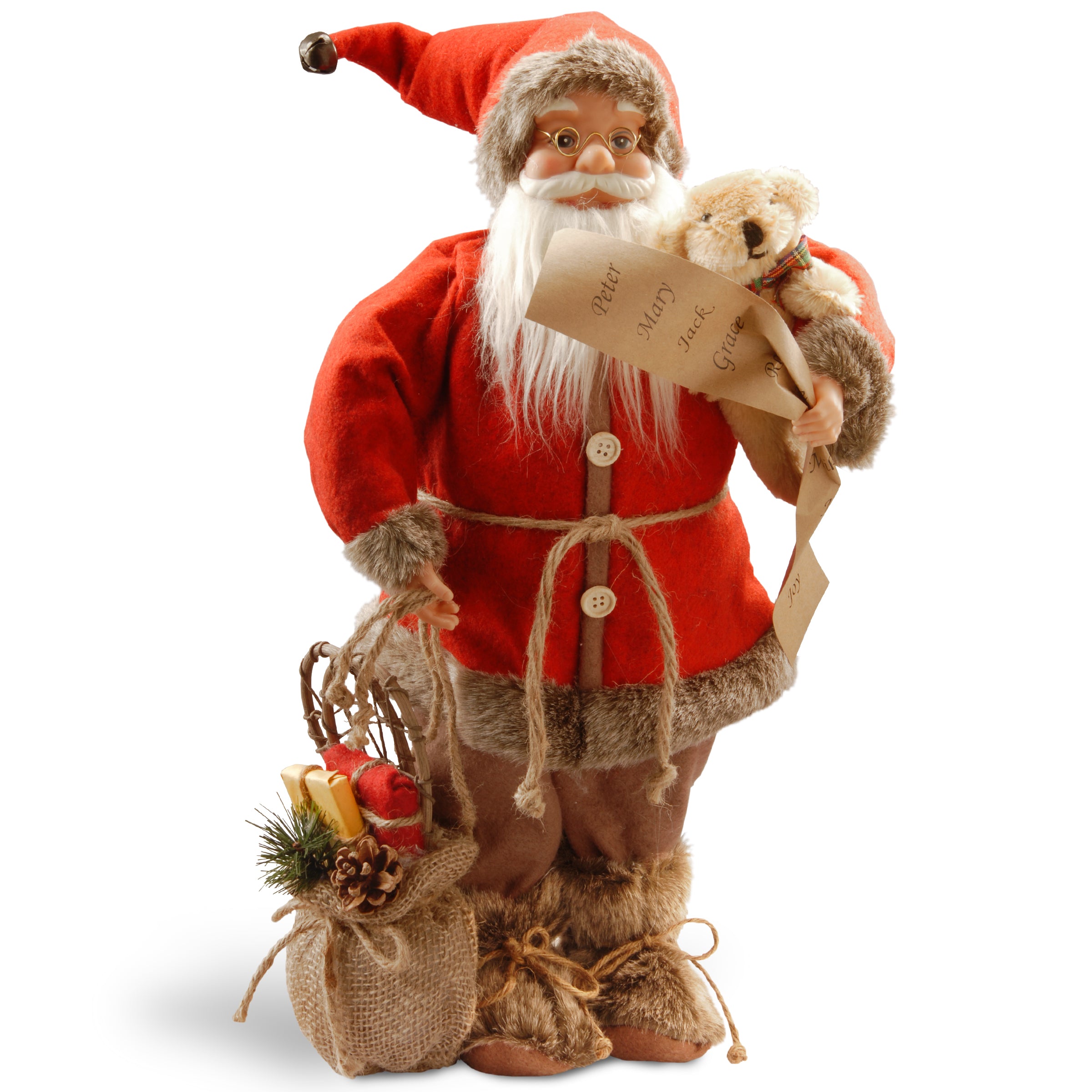 17.7 Inch Standing Santa Claus Christmas Decoration - Perfect for Holiday Home Decor, Office Party, and Festive Gift Giving