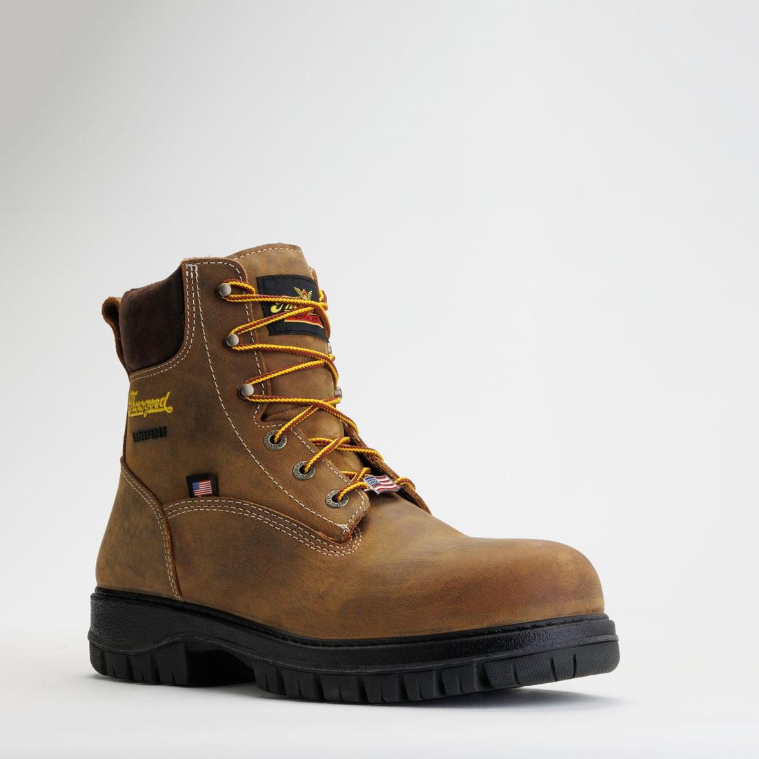 Genesis Series 6 Nano Toe Waterproof Work Boots for Men - Chestnut Brown Safety Shoes for Construction, Hiking & Outdoor Work