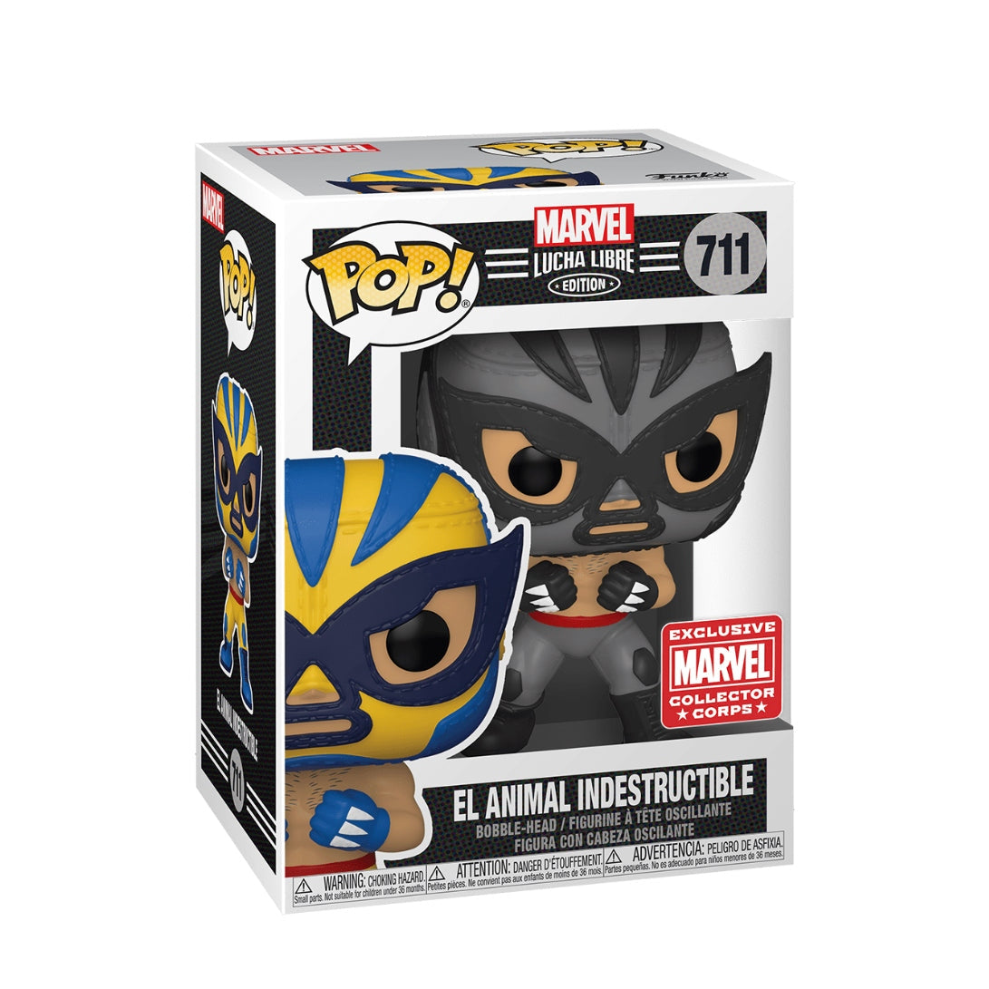 Marvel Lucha Libre: El Animal Indestructible Gray Exclusive Action Figure - Collectible Marvel Wrestling Superhero Toy for Display & Play