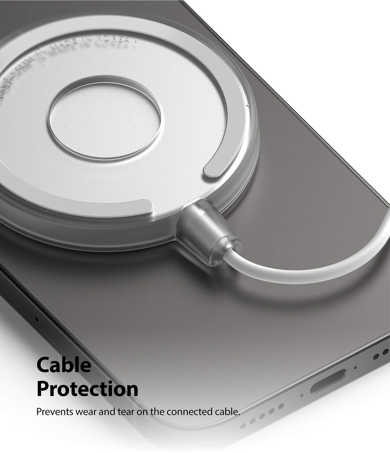Ringke Slim MagSafe Charger Case - Compatible with iPhone 15W Wireless Charging Pad (A2140, 1M) | Matte Clear Protective Cover | Perfect for Home, Office & Travel Charging