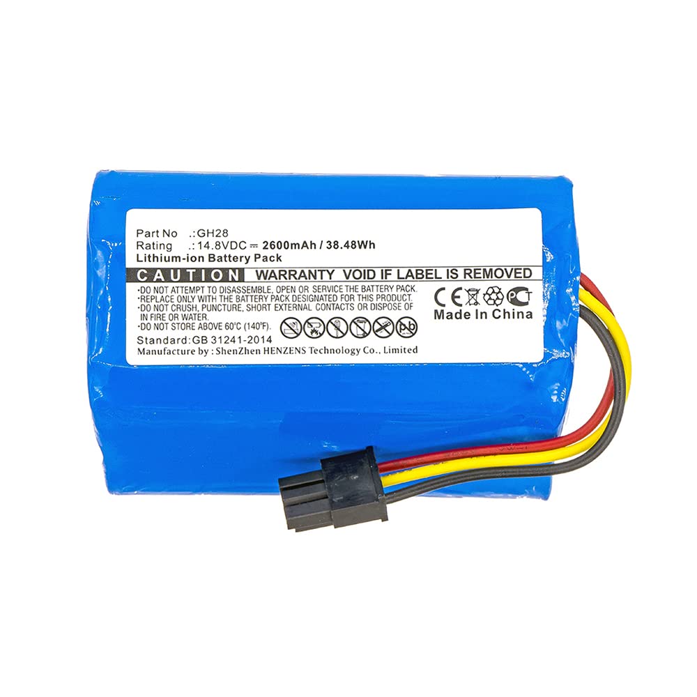 Synergy Digital Vacuum Cleaner Battery 14.8V 2600mAh Li-ion Replacement for Haier GH28 - Perfect for Home Cleaning, Car Detailing & Pet Hair Removal