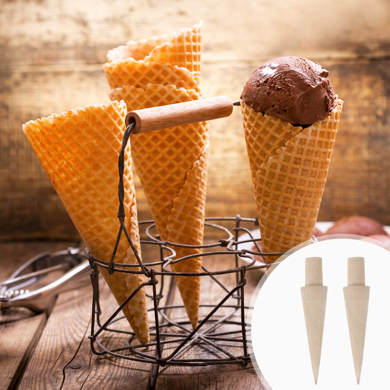 DOITOOL 2-Pack Ice Cream Cone Molds - Ergonomic DIY Kitchen Tool for Homemade Waffle Cones, Baking & Dessert Making - Perfect for Parties, Ice Cream Shops & Home Cooking