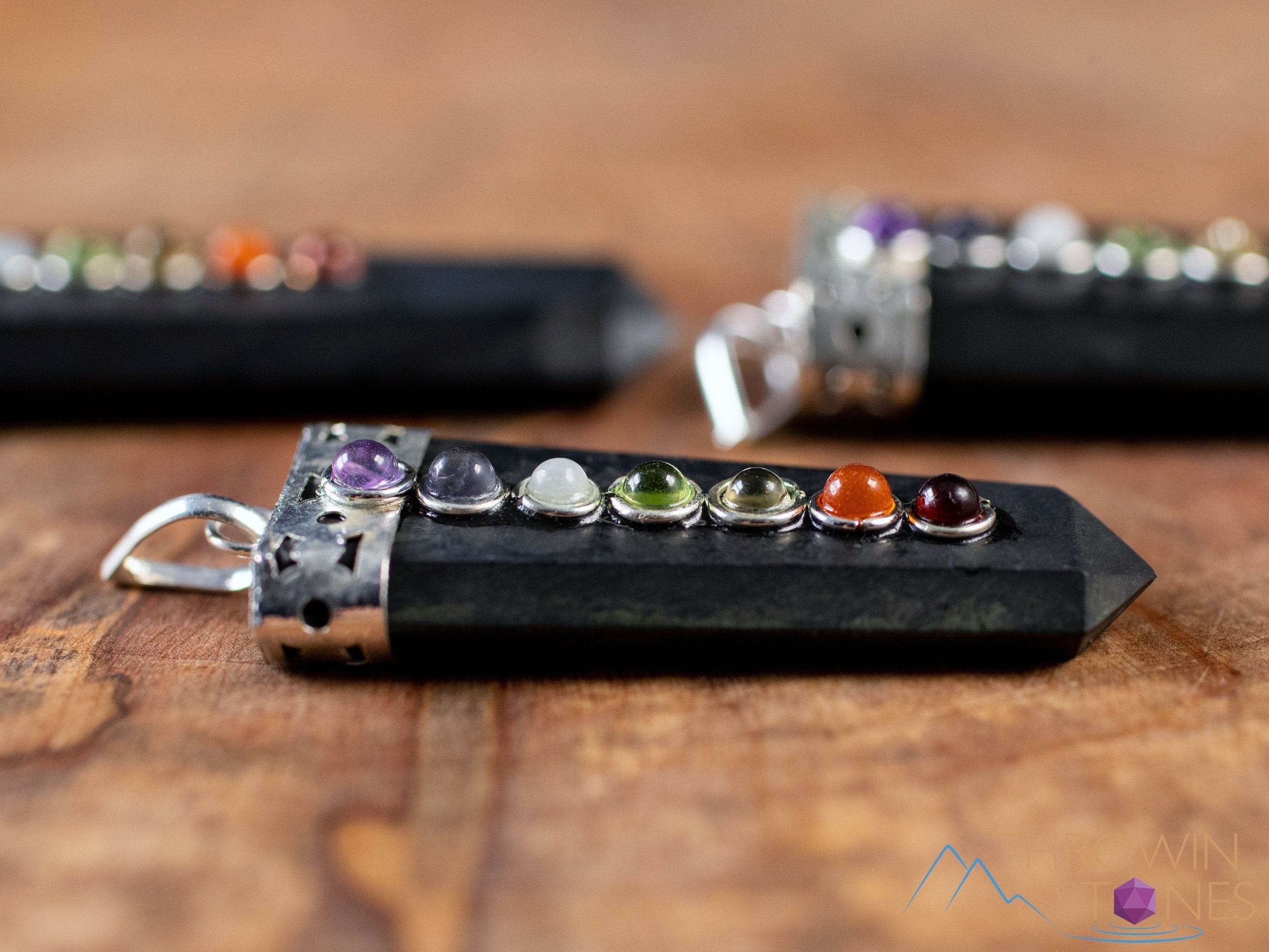 Handmade Chakra & Shungite Crystal Pendant Necklace with Crystal Points - Natural EMF Protection Jewelry - Spiritual Healing & Energy Balancing - Perfect for Meditation, Yoga & Daily Wear
