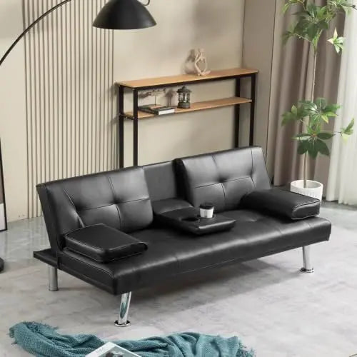 Convertible Futon Sofa Bed - 3-in-1 Sleeper Couch for Small Spaces, Guest Room & Studio Apartment | Comfortable Foldable Futon with Metal Frame | Perfect for Living Room, Bedroom & Office Napping
