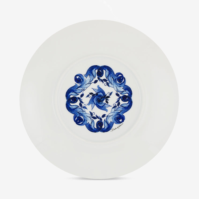Dolce & Gabbana Casa Blue Mediterraneo Charger Plate - Decorative Ceramic Vase for Dining Table Centerpiece, Wedding Decor & Luxury Home Accessories