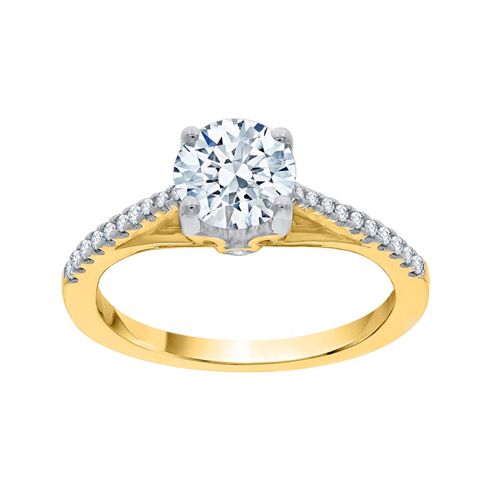14K Gold KATARINA Diamond Engagement Ring - 1 1/8 Carat (I-J Color, I1 Clarity) for Wedding Proposal & Anniversary Gifts