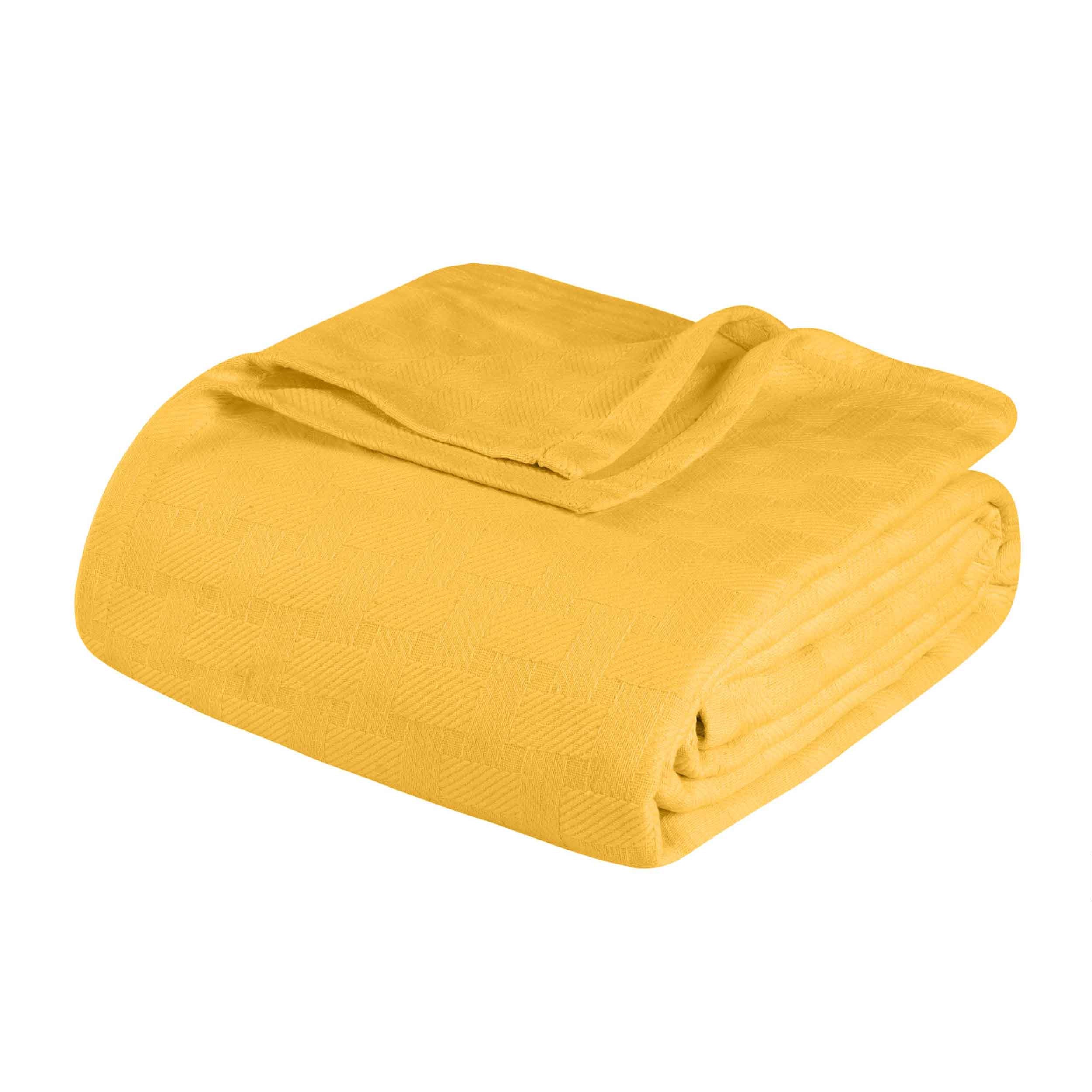 Soft Basketweave Cotton Blanket for All Seasons - Cozy Bed & Sofa Throw for Home, Travel, and Outdoor Picnics