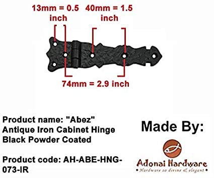 Adonai Hardware Abez Antique Cast Iron Cabinet Hinges - 5.6 Inch, 20 Pack, Antique Copper Finish - Vintage Style Hinges for Kitchen Cabinets, Furniture & DIY Home Improvement Projects