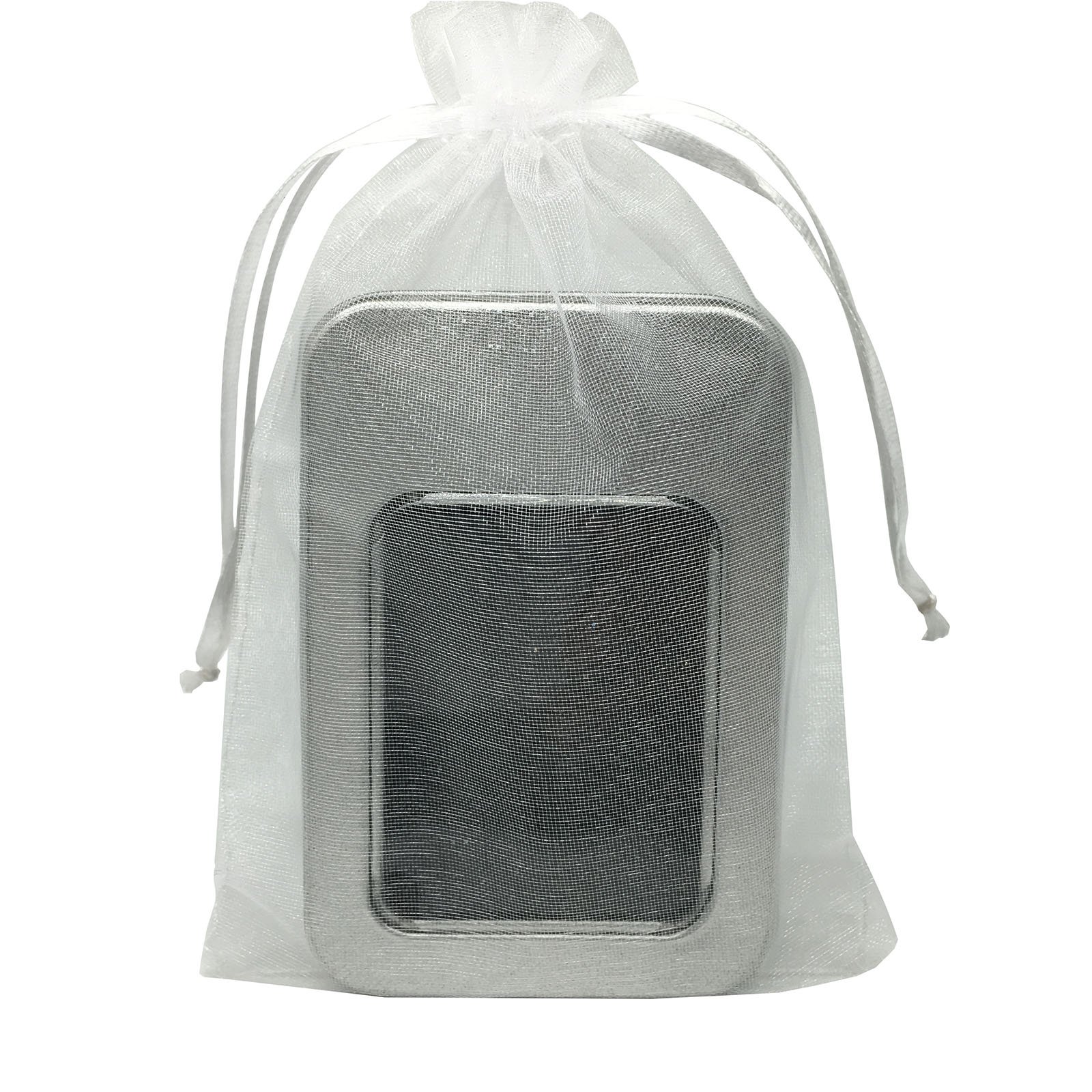 60Pcs White Sheer Organza Drawstring Pouches 6x9 Inches - Elegant Wedding Favor Bags, Jewelry Gift Bags, Party Favors for Bridal Shower, Baby Shower & Special Events