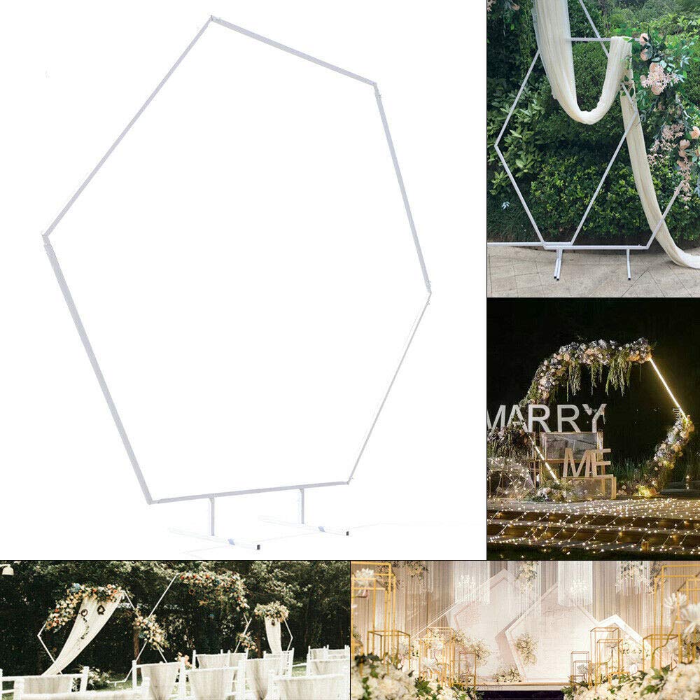 Hexagon Wedding Arch 2.5m - Outdoor & Indoor Rustic Garden Arch for Ceremonies, Backdrops, Photo Booths - Perfect for Weddings, Parties, Events & Home Decor