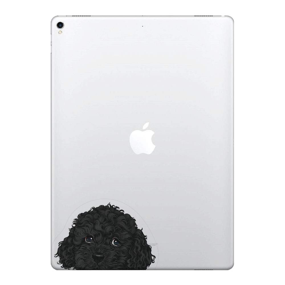FINCIBO 5x5 Inch Black Toy Poodle Dog Vinyl Decal Stickers - Removable Laptop Stickers for MacBook, iPad, Notebooks & Flat Surfaces - Perfect for Personalizing Devices, Water Bottles & School Supplies