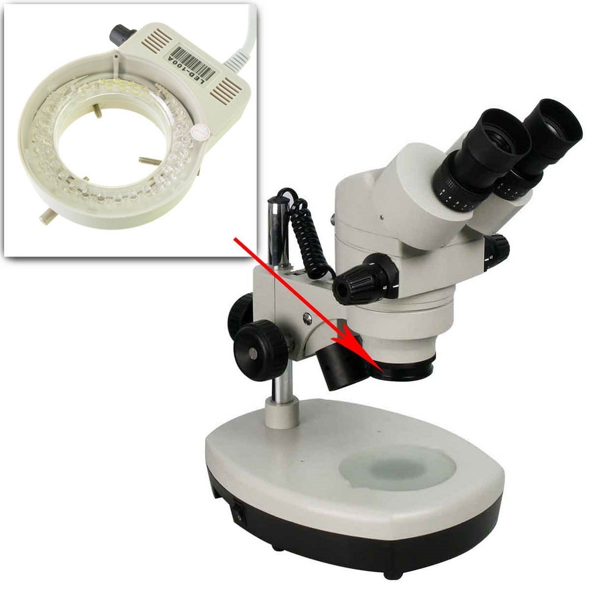 AmScope LED-80S 80 LED Microscope Ring Light with Dimmer for Lab & Inspection