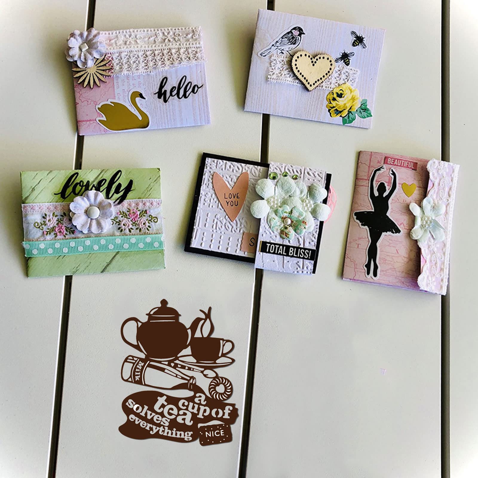 Metal Teapot Teacup Milk Bottle Cutting Dies - Embossing Stencils for Scrapbooking, DIY Greeting Cards, Album Decor - Perfect for Paper Crafts, Wedding Invitations & Home Decor Projects