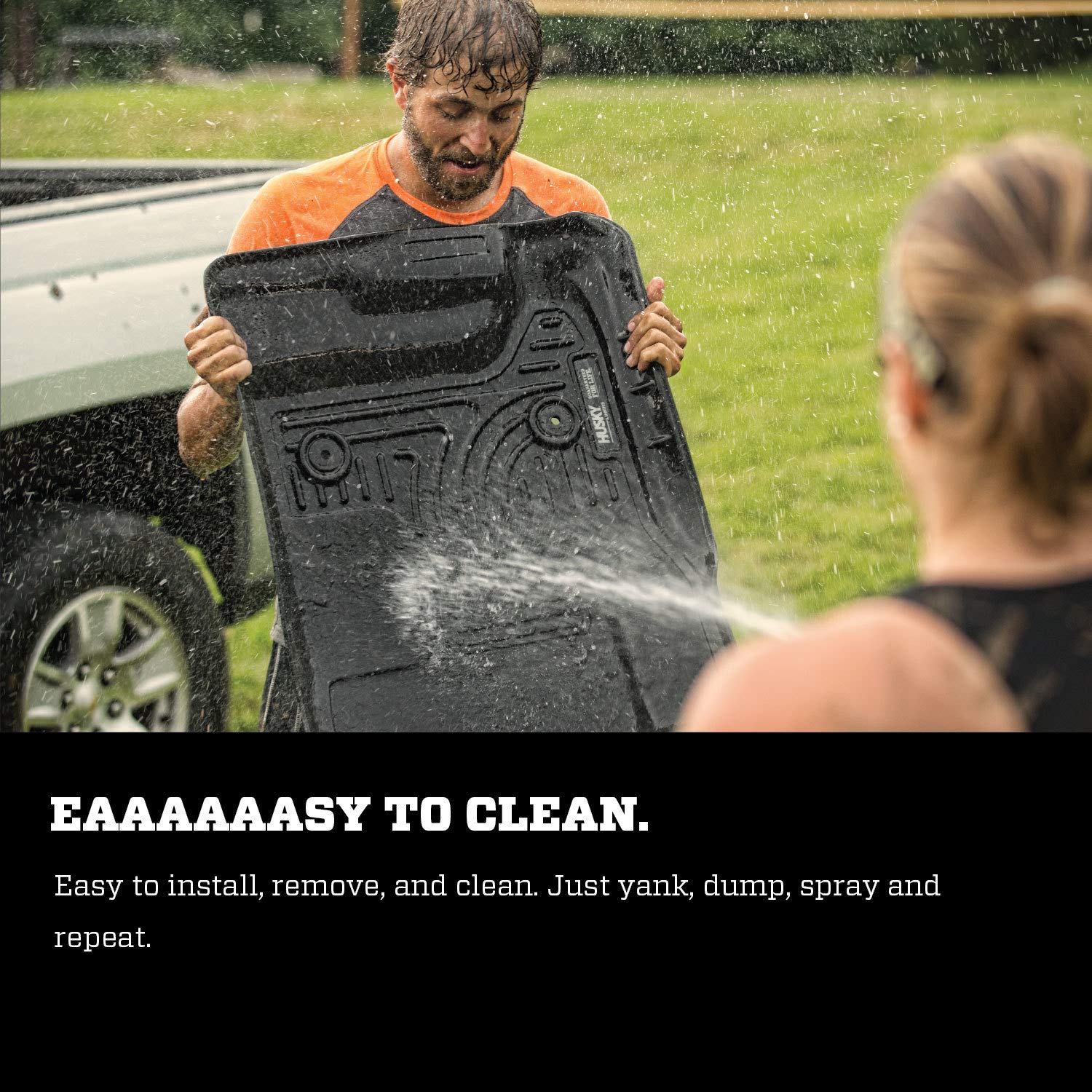 Husky Liners 14061 Weatherbeater Black Floor Mats for 2019-2020 Dodge Ram 2500 Crew Cab - Heavy Duty Protection for Second Row Seats | All-Weather Car Mats for Trucks, SUVs & Off-Road Vehicles