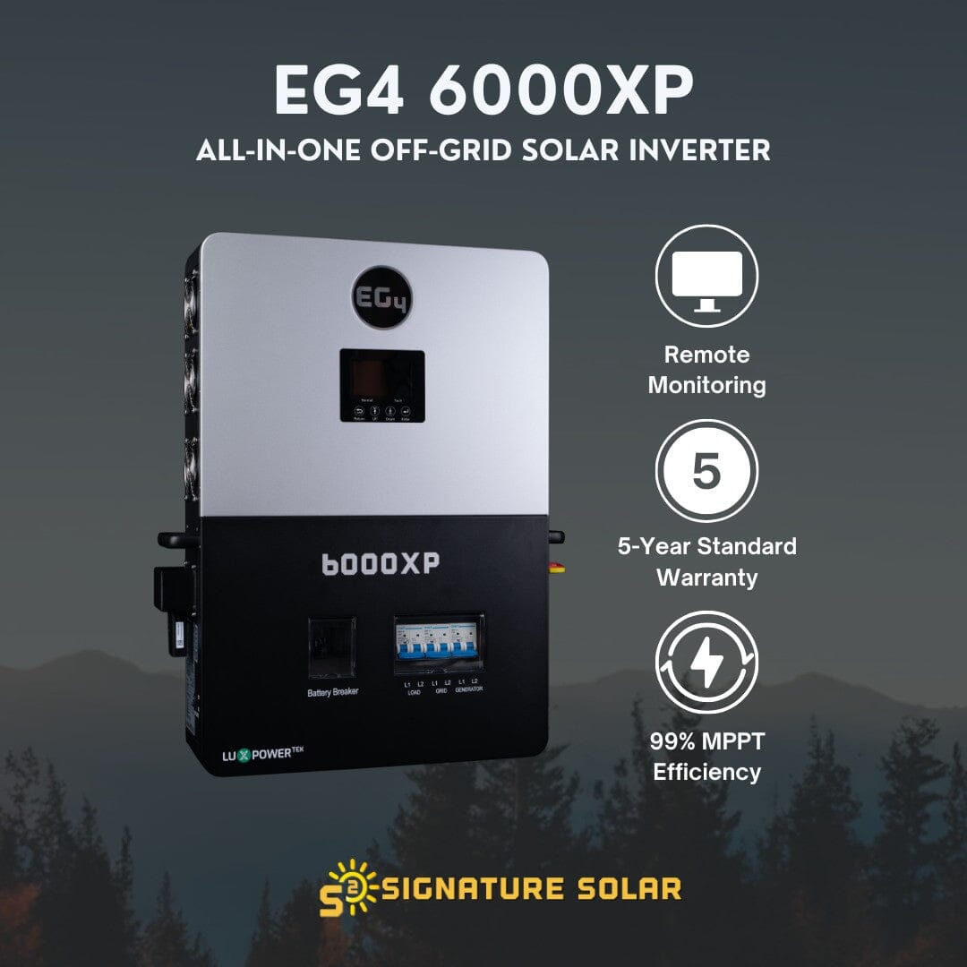 EG4 6000XP Solar Inverter with Wall-Mount Indoor Battery | 14.3kWh 48V 280Ah Lithium Battery Storage System | UL1973 & UL9540A Certified | 10-Year Warranty | Perfect for Home Solar Energy Storage & Off-Grid Power Backup