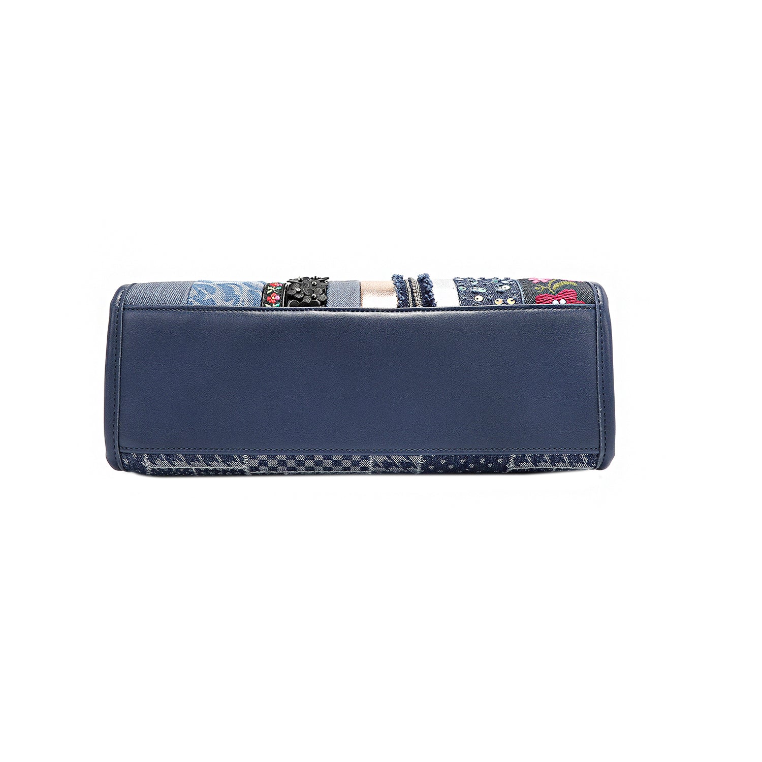 Stylish Patch Flower Structured Handbag for Women - Elegant Crossbody Purse for Daily Use, Work, and Evening Events