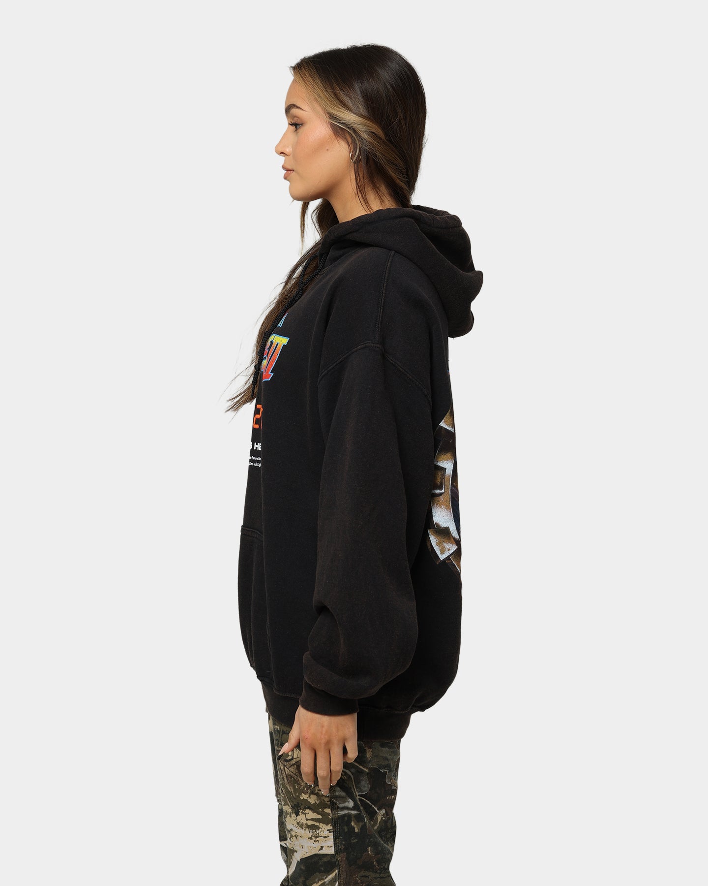 Vintage Back To The Future 2 Hoodie - Washed Black Retro Movie Sweatshirt | American Thrift | Perfect for Cosplay, 80s Theme Parties & Movie Fans
