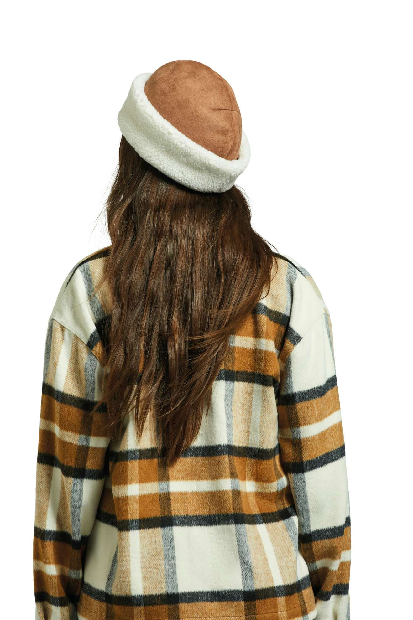 Ginsburg Hat for Women - Soft Toffee & Off White Knit Beanie - Perfect for Winter, Fall, and Outdoor Activities