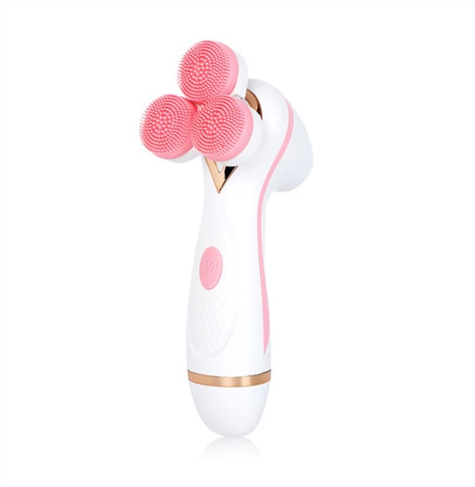 Waterproof Electric Facial Cleansing Brush - Rechargeable Spin Brush with 3 Modes & 3 Brush Heads for Exfoliating, Massaging & Blackhead Removal | Pink | Perfect for Daily Skincare Routine & Spa-Like Experience at Home