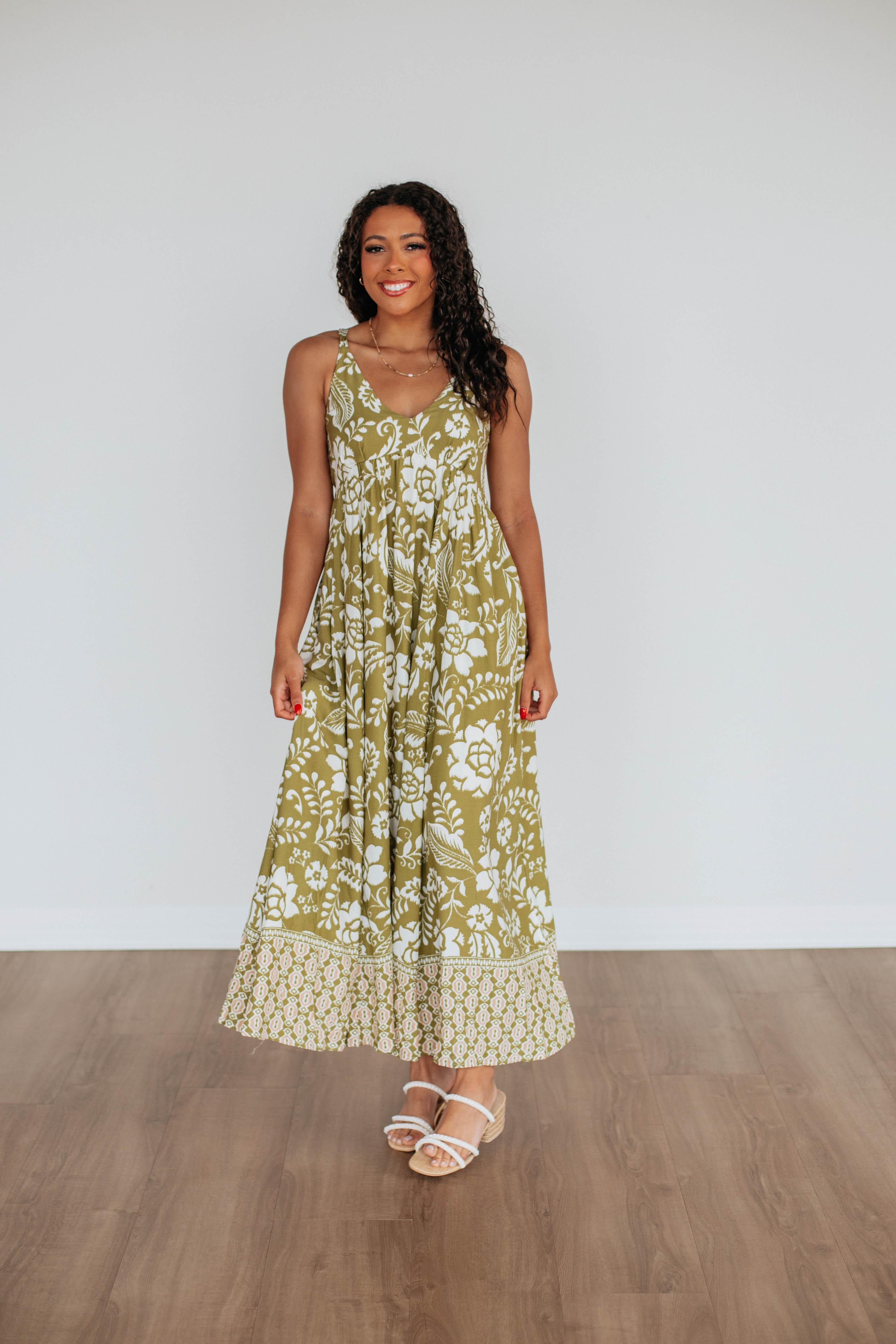 Aaralyn Maxi Dress for Women - Flowy Long Summer Dress with Pockets, Boho Chic Style - Perfect for Beach, Vacation, and Casual Outings