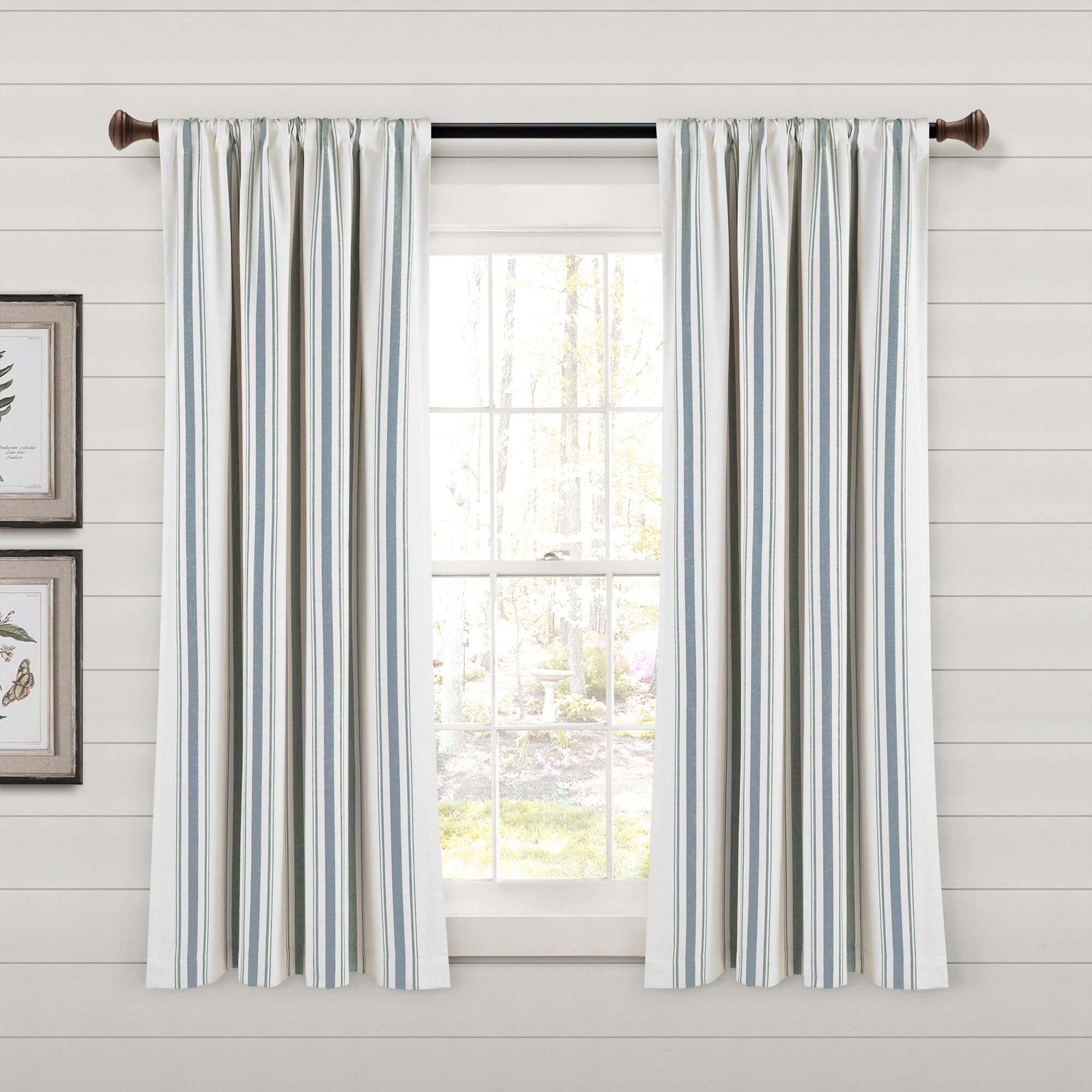 Farmhouse Stripe Yarn-Dyed Recycled Cotton Blend Window Curtain Panel Set - Blackout Thermal Insulated Drapes for Living Room, Bedroom & Nursery (2 Panels, 52x84 Inch) - Perfect for Rustic, Modern & Farmhouse Home Decor