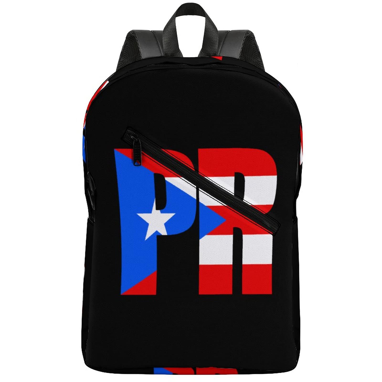 Puerto Rican Flag 2-Compartment Backpack - Waterproof Shoulder Bag for Travel, Beach, Camping & Hiking | Perfect for School, Work & Outdoor Adventures