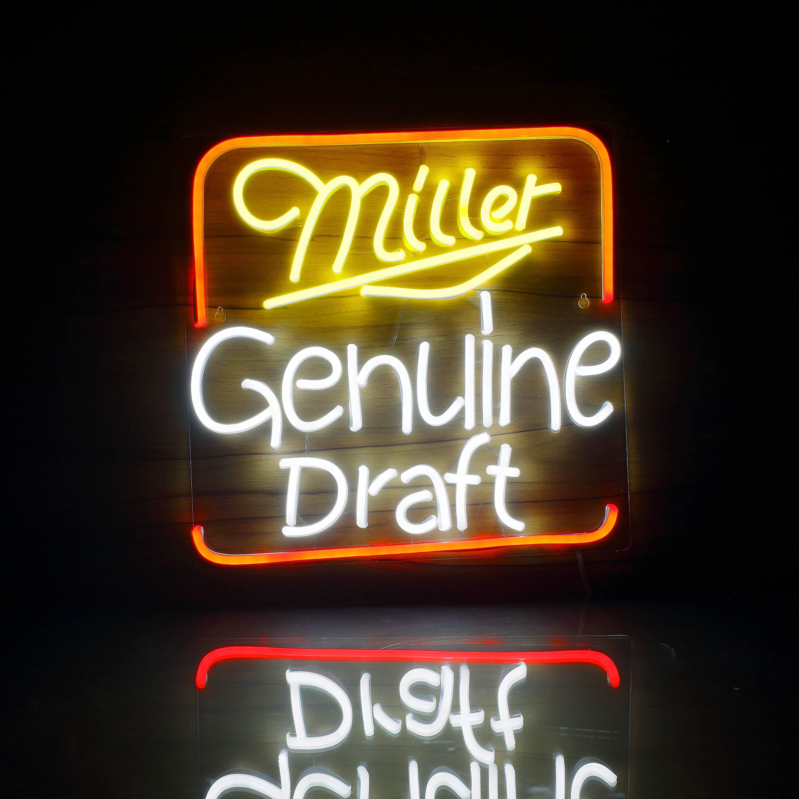 Miller Genuine Draft LED Neon Light Sign - USB Powered Beer Bar Decor for Man Cave, Bedroom, Restaurant & Club - Unique Handmade Craft Gift for Birthday, Home & Party Decorations | Perfect for Game Nights, Themed Parties & Gifts