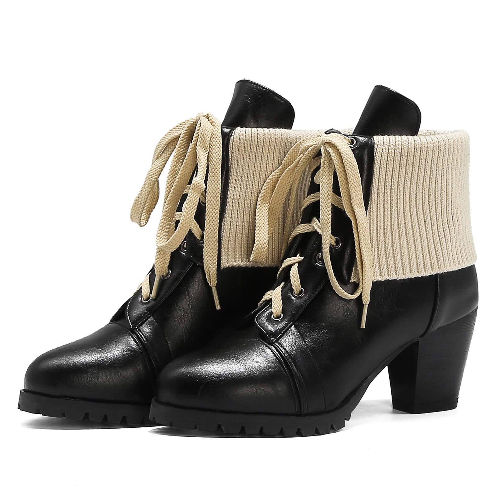 Women's Winter Snow Boots - Warm Suede Mid-Calf Boots with Faux Fur Lining, Chunky Block Heel & Round Toe | Waterproof Hiking Boots for Outdoor, Snowy Weather & Casual Wear