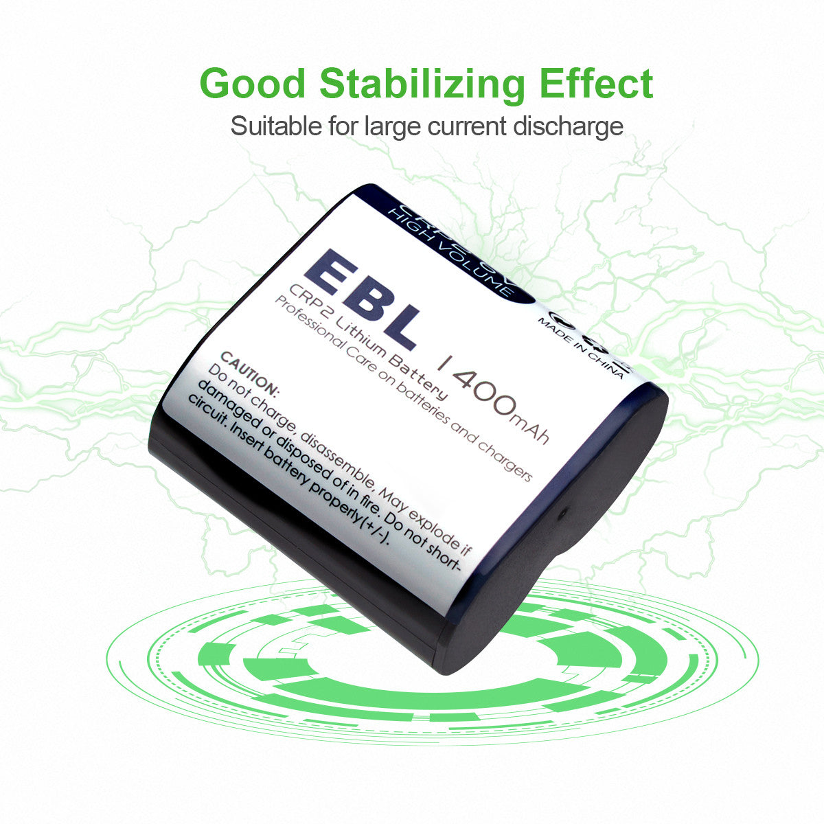 EBL CR P2 6V 1400mAh Lithium Battery for Cameras - High Capacity Replacement Battery for Digital Cameras, Flash Units & Photo Equipment - Perfect for Professional Photography & Outdoor Shooting