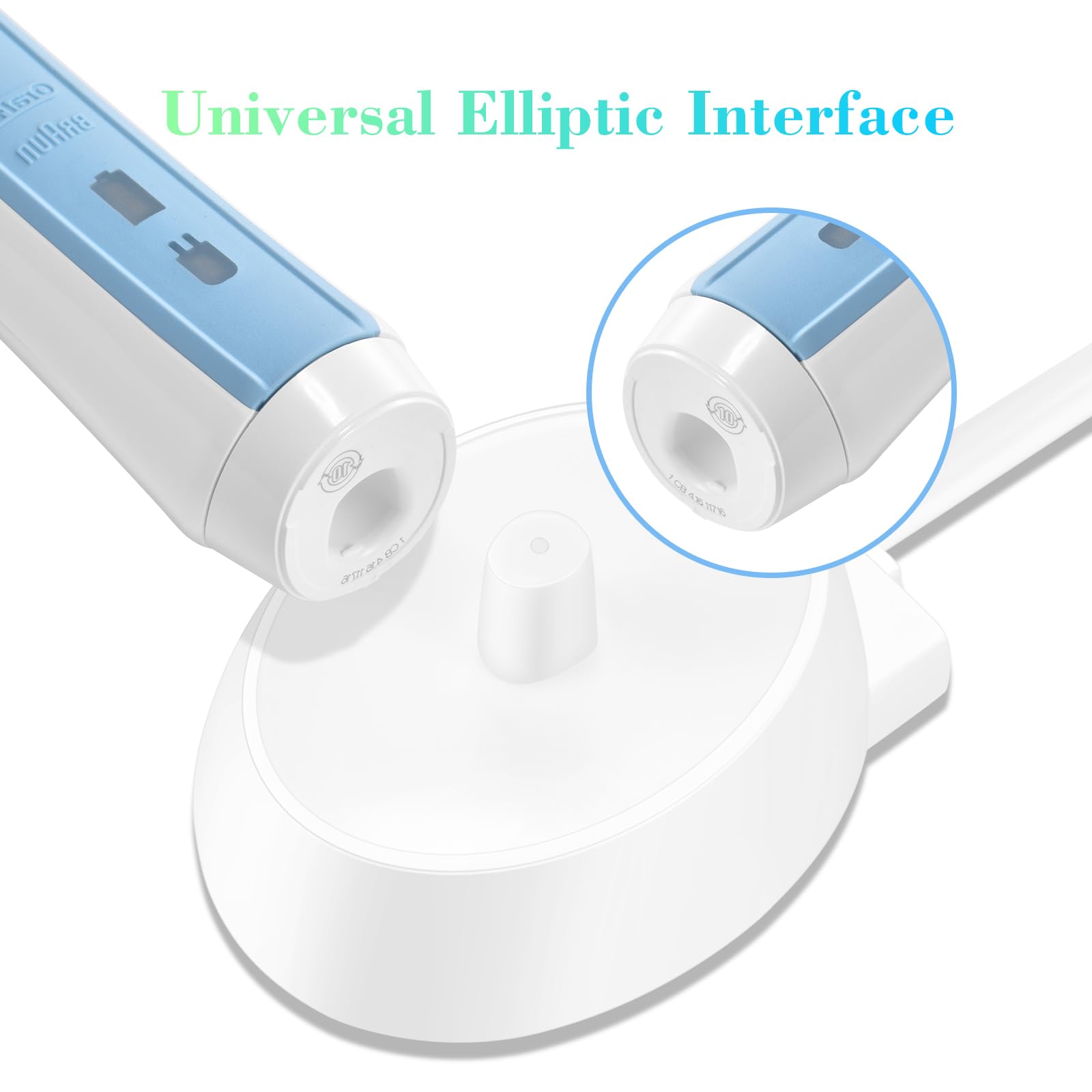 2 Pack USB Inductive Charging Base for Oral B IO Series 3/4/5/6 & 3757 Electric Toothbrush - Waterproof Replacement Charger with Power Cord - Perfect for Home, Travel & Bathroom Use