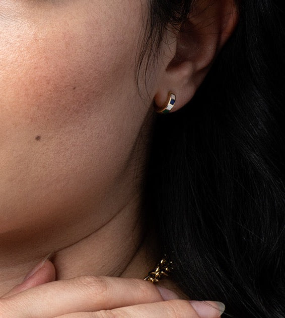 Internal Compass Huggie Earrings - Minimalist Gold Hoop Earrings for Women | Perfect for Everyday Wear, Date Night & Gift Giving