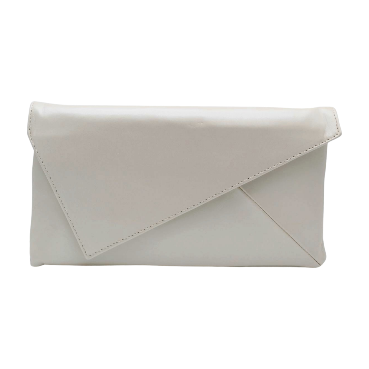 MARIAN Off White Leather Envelope Clutch Bag for Women - Elegant Handbag for Parties, Weddings & Evening Events
