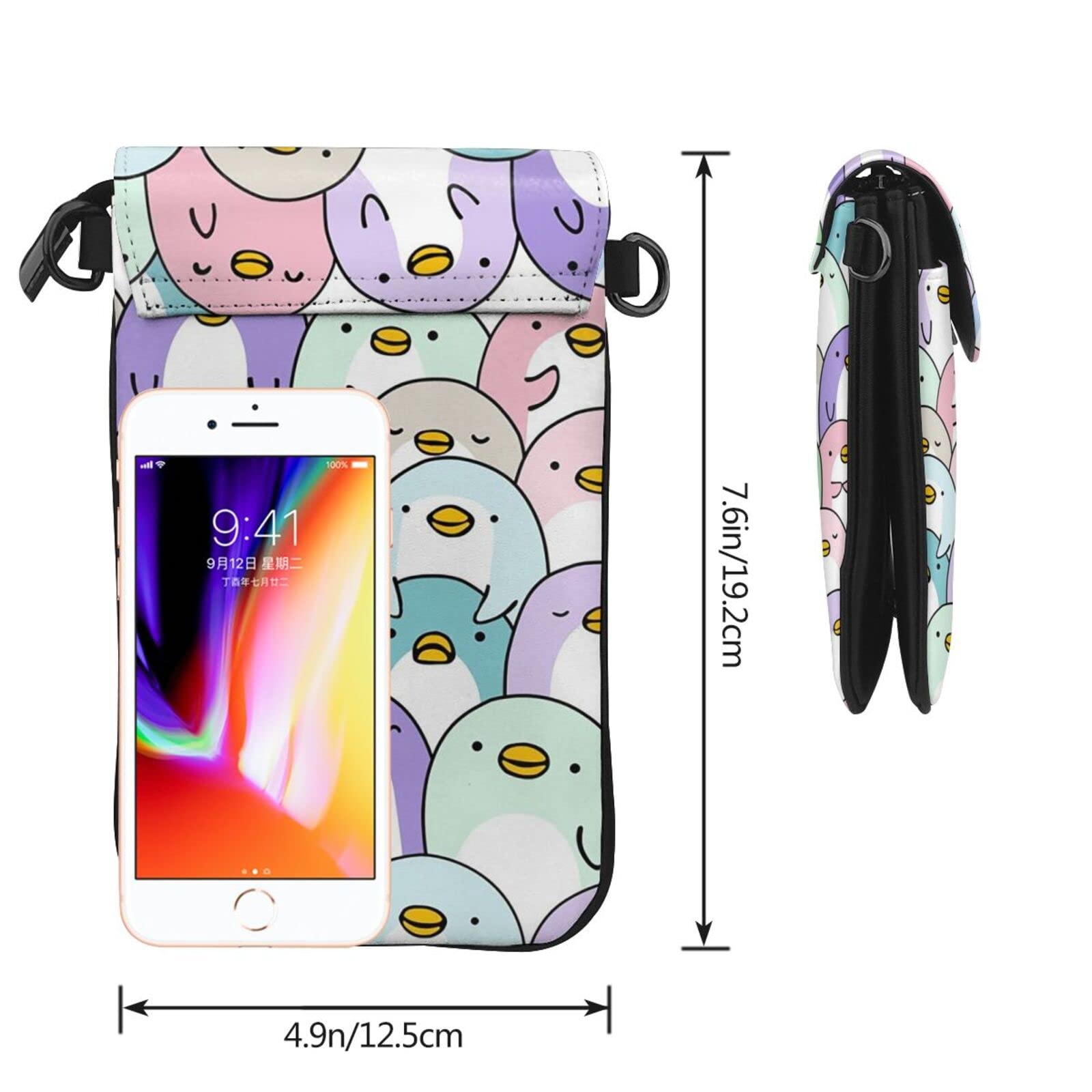 Cute Penguin Kawaii Crossbody Phone Purse for Women - PU Leather Small Wallet Shoulder Bag - Perfect for Daily Use, Travel & Shopping