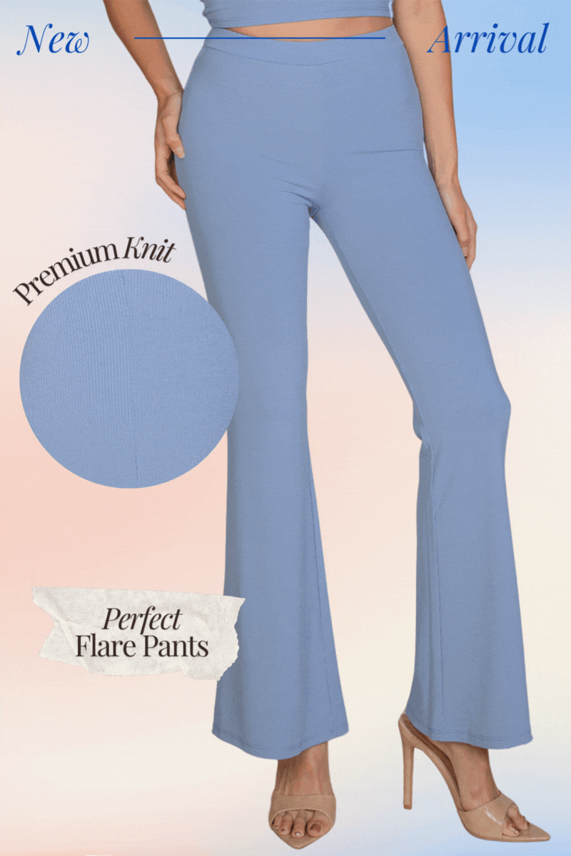 High Waisted Flare Pants for Women - Stretchy Bootcut Jeans with Comfortable Elastic Waistband | Perfect for Casual Outfits, Workwear & Vintage Style Fashion