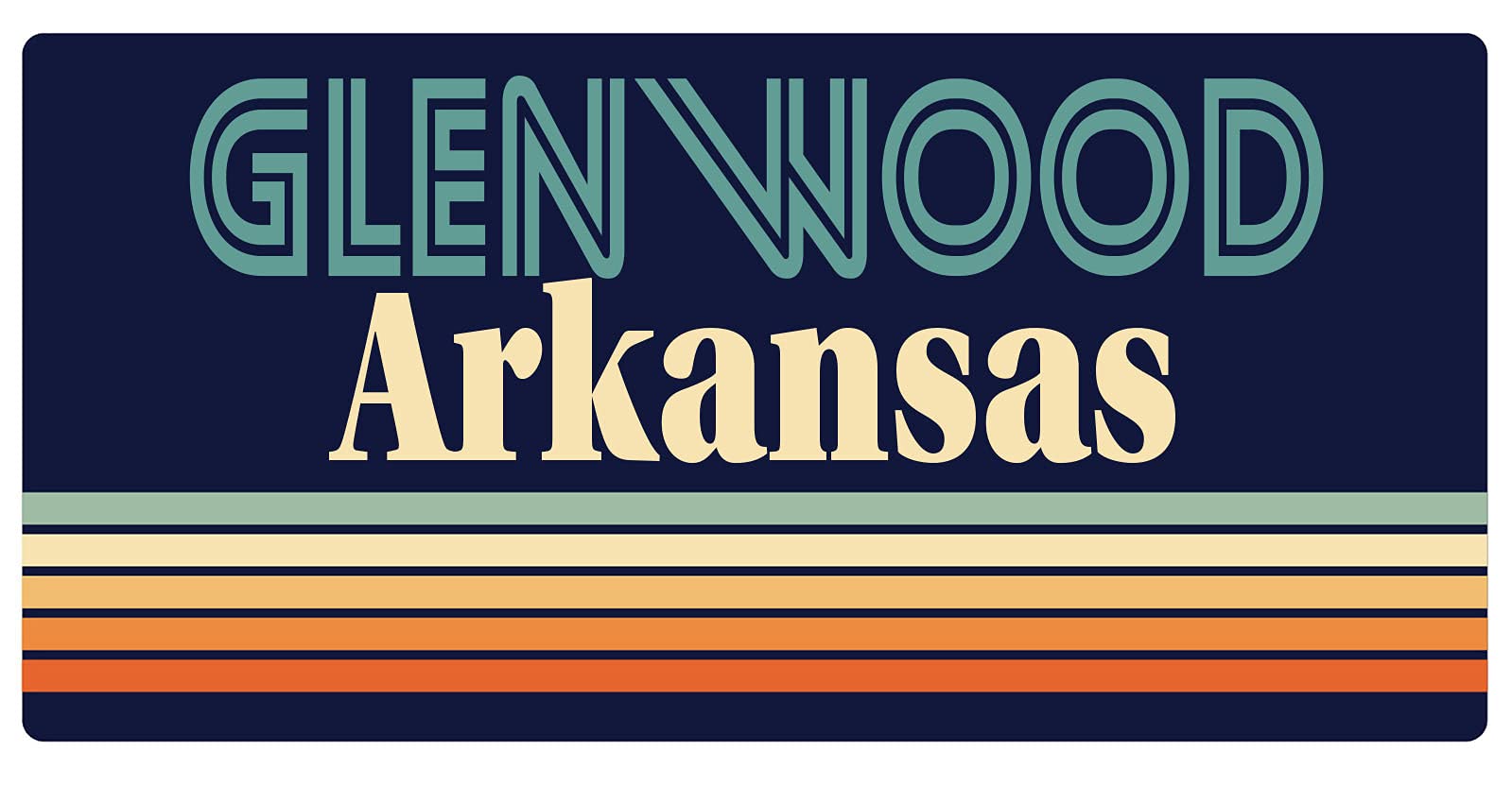 Vintage Retro Design 5 x 2.5-Inch Refrigerator Magnet - Glenwood Arkansas Souvenir - Perfect for Fridge, Office, or Home Decor