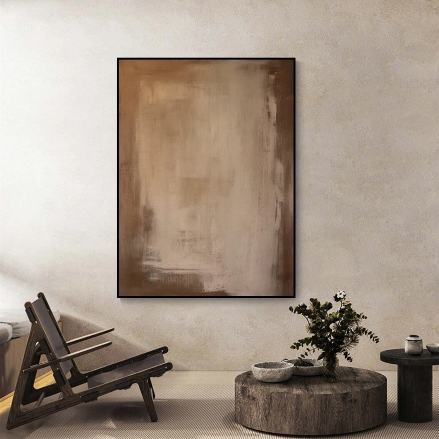 Beige & Brown Abstract Wall Art Print #BB151 - Modern Home Decor for Living Room, Bedroom & Office