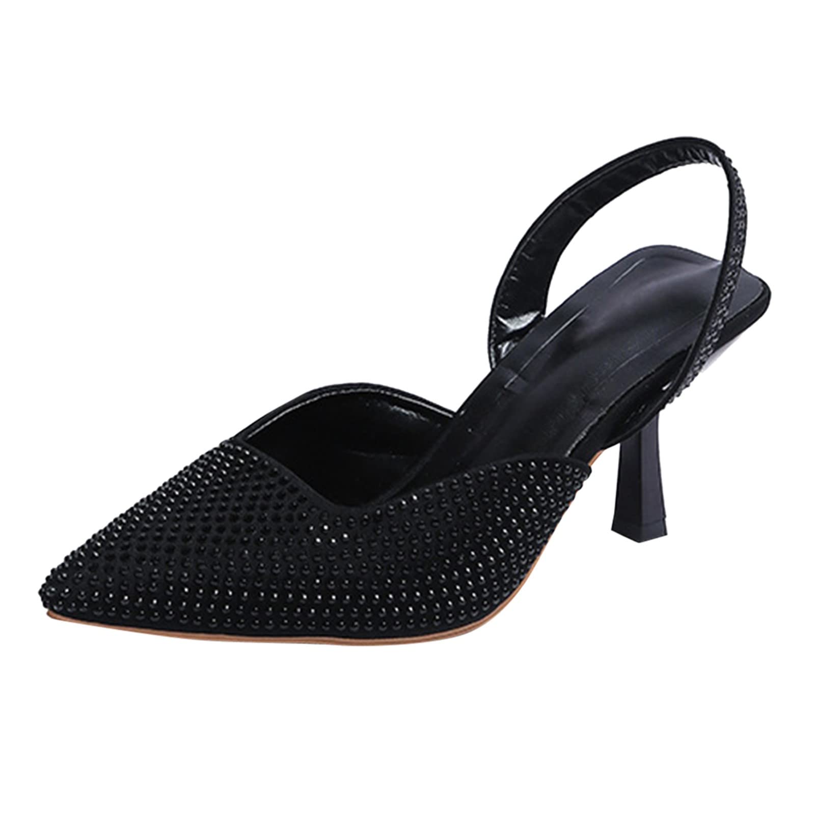 Elegant Women's Rhinestone High Heel Sandals - Breathable Lace-Up Casual Shoes for Parties, Weddings & Evening Events
