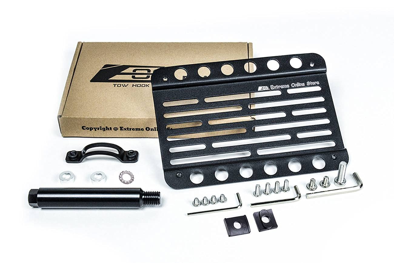 2002-2010 Porsche Cayenne 955 957 Front Bumper Tow Hook License Plate Relocator Bracket - EOS Plate Version 1 Replacement (Mid Size) | Perfect for Off-Roading, Car Shows & Custom Modifications