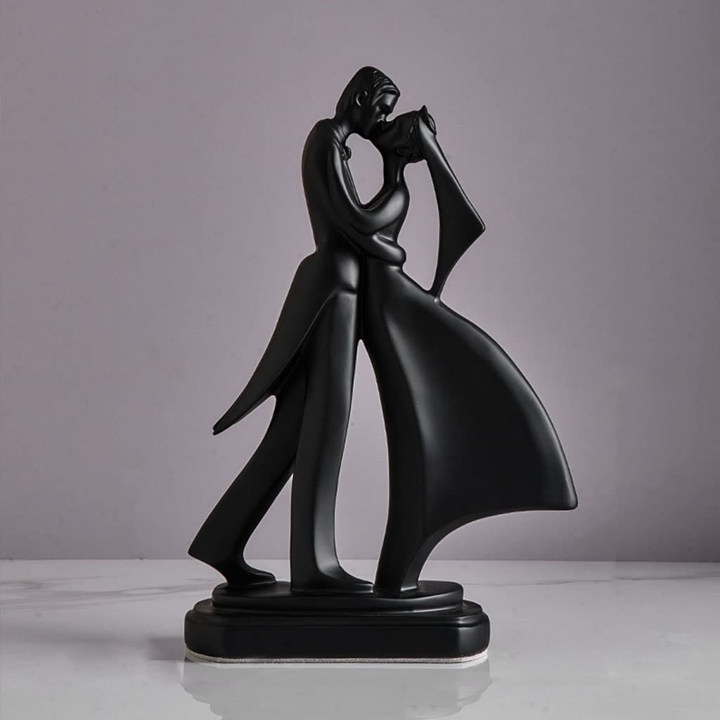 Nordic Art Dancing Couple Resin Figurine - Elegant Home Decor Sculpture for Living Room, Bedroom, Office | Wedding Gift, Anniversary Present, Housewarming Decor (Color A, One Size)
