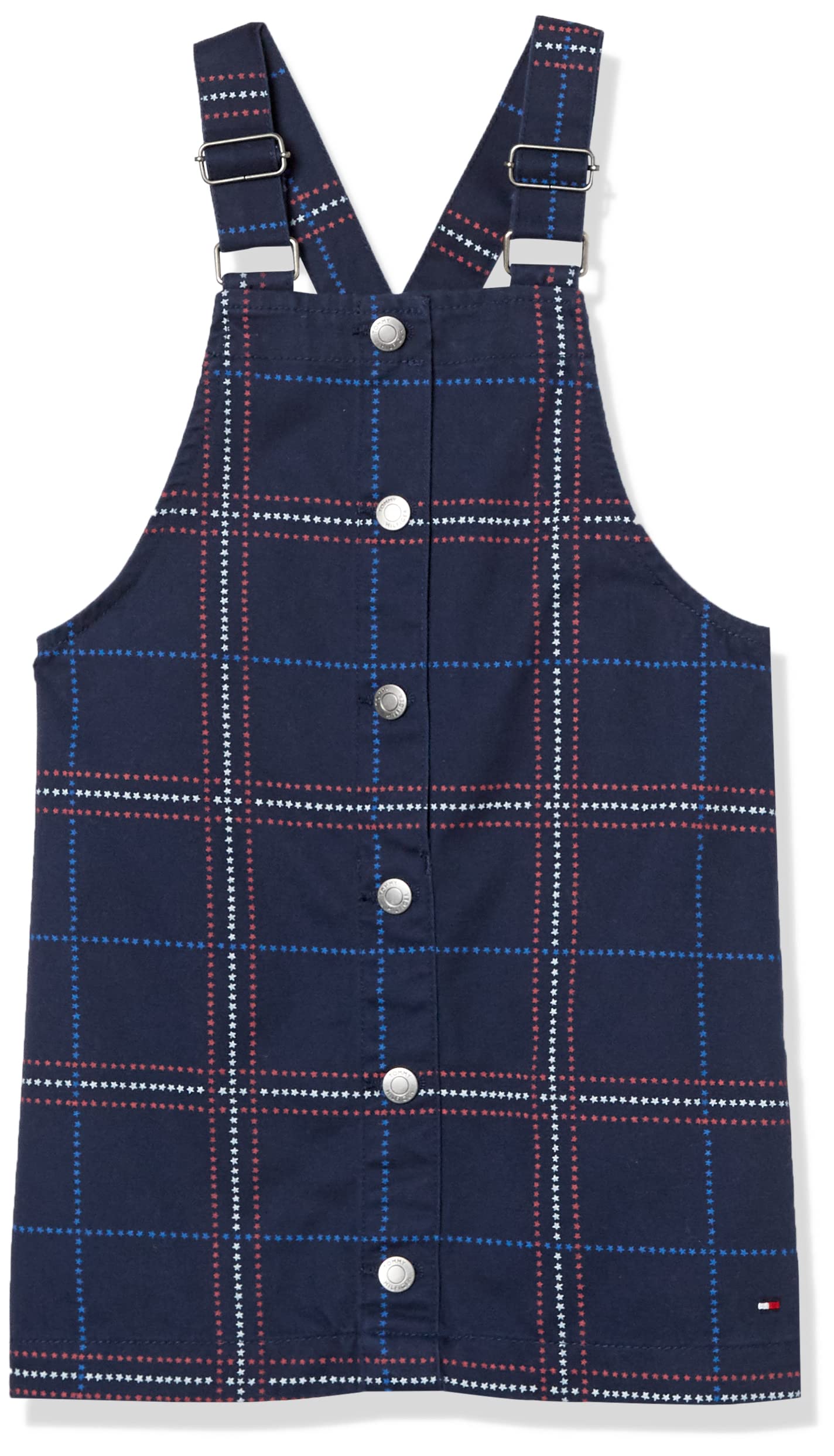 Tommy Hilfiger Girls' Denim Overalls Dress with Hook & Loop Closure & Functional Pockets | Stylish Casual Outfit for School, Playdates & Everyday Wear