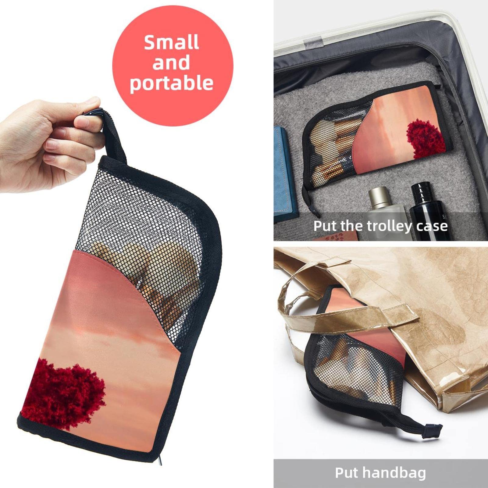 12-Piece Makeup Brush Organizer Bag with Heart Love Tree Design - Portable Makeup Brush Holder Case for Travel & Valentines Day Gifts - Perfect for Makeup Artists, Home Storage & On-the-Go Beauty Essentials