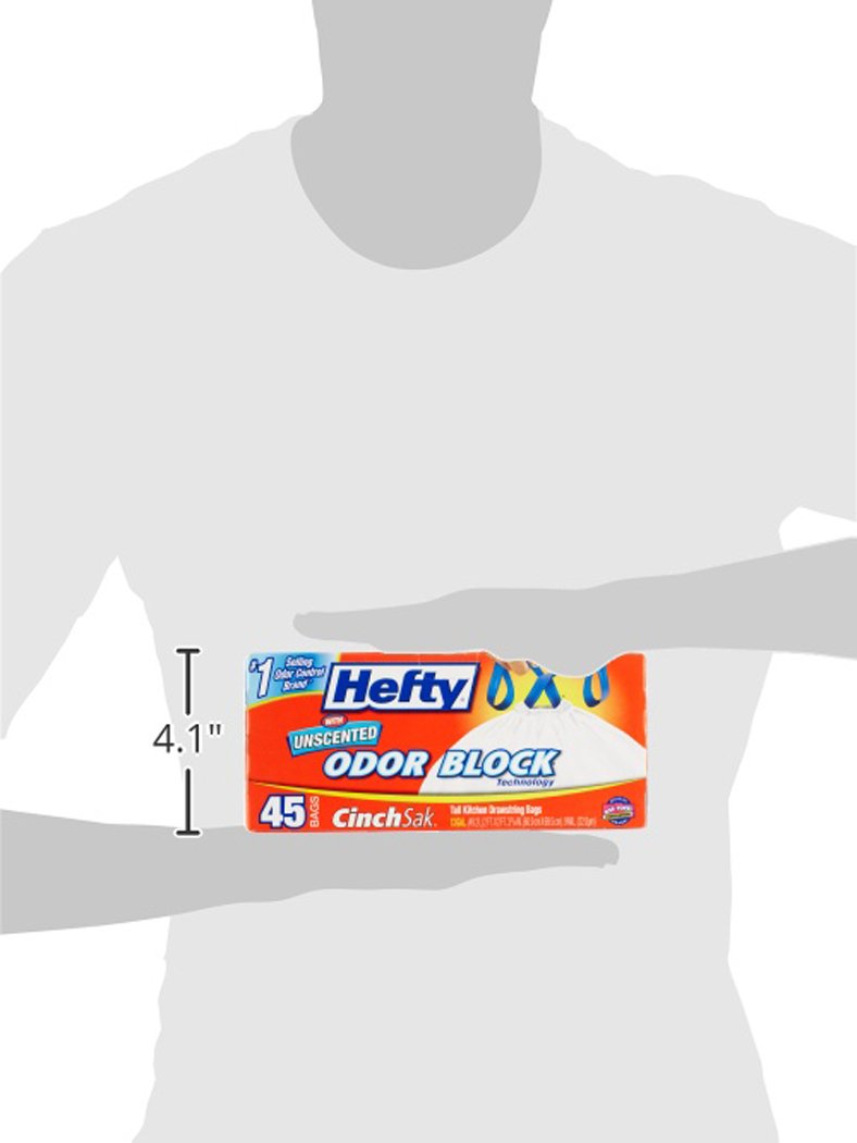 Heavy Duty Tall Kitchen Trash Bags - 45 Count, Unscented, 13 Gallon | Perfect for Home, Office & Restaurant Waste Disposal